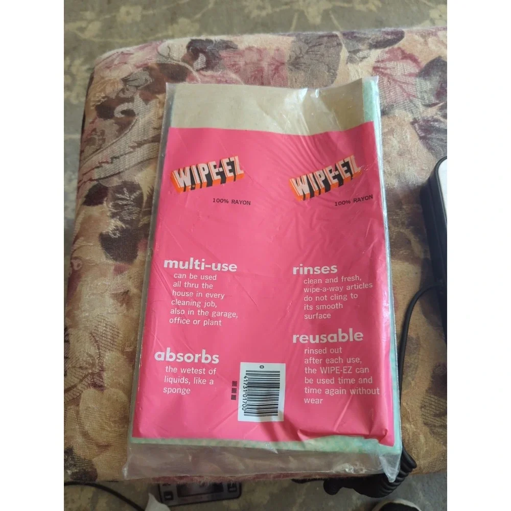 Vintage 80's Wipe- EZ EASY WIPE Wiping Cloths Prop Nostalgia 8 Reusable